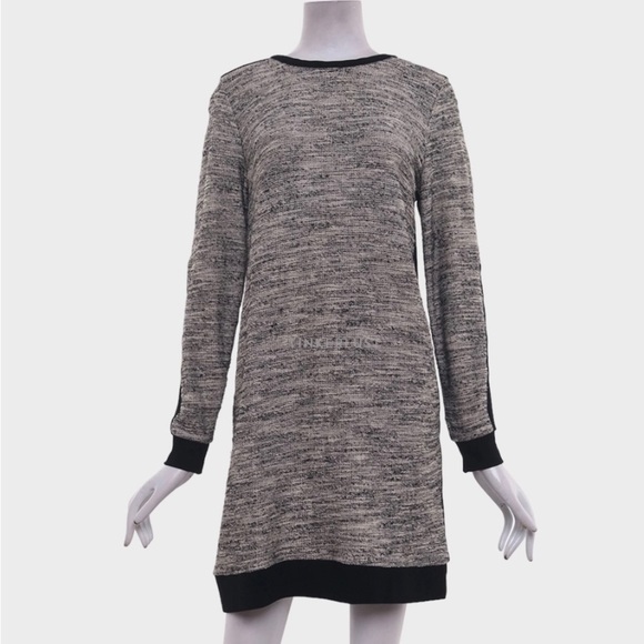 Zara W&B Collection Black/Gray Sweater-Like Long Sleeved Mini Dress Size Medium - Picture 1 of 6